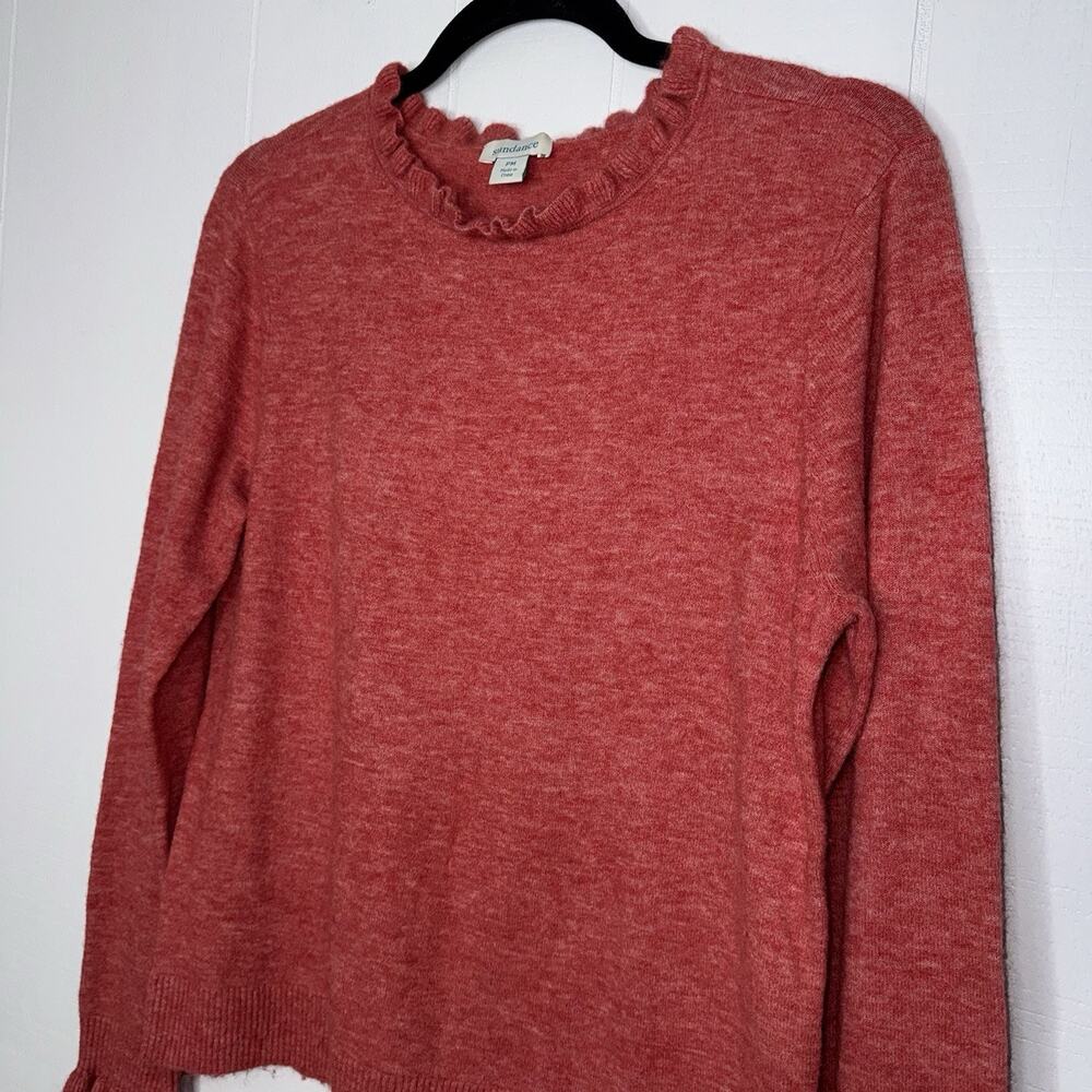 Sundance Women’s Aileen Ruffle Sweater Coral Red Size PM - Picture 3 of 6